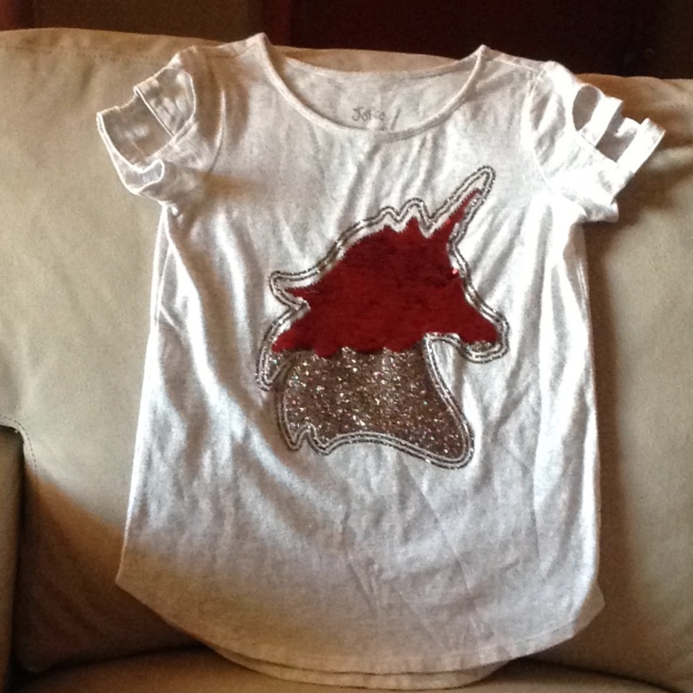 Girls flip sequin unicorn shirt